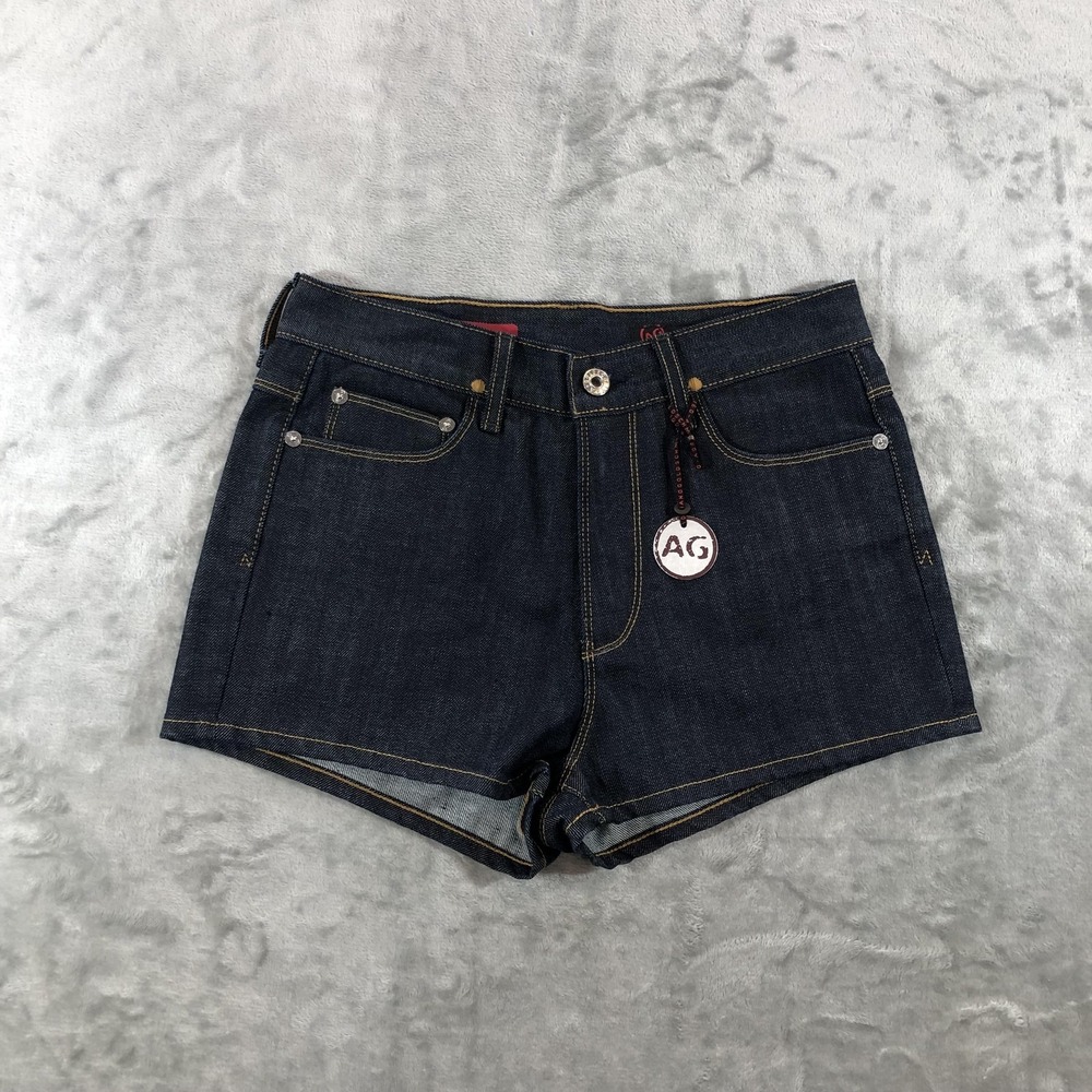 AG Adriano Goldschmied St. Tropez Shorts Womens 27 Blue Denim Cuffed Hot Pants